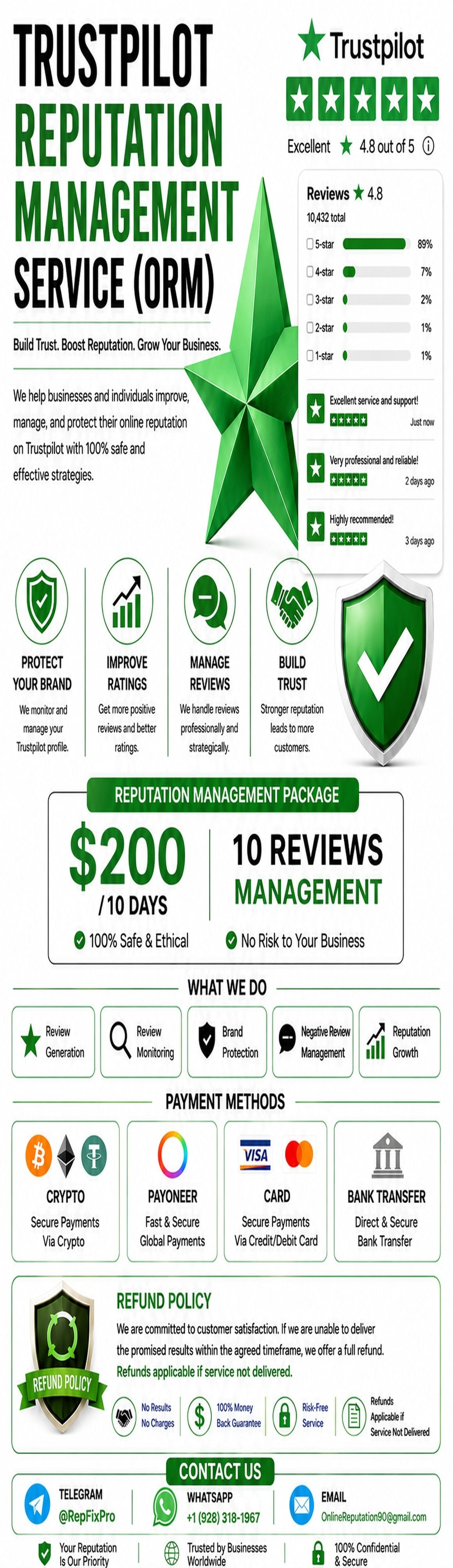 Trustpilot Review & Reputation Management Service | Trustpilot Review ORM Service