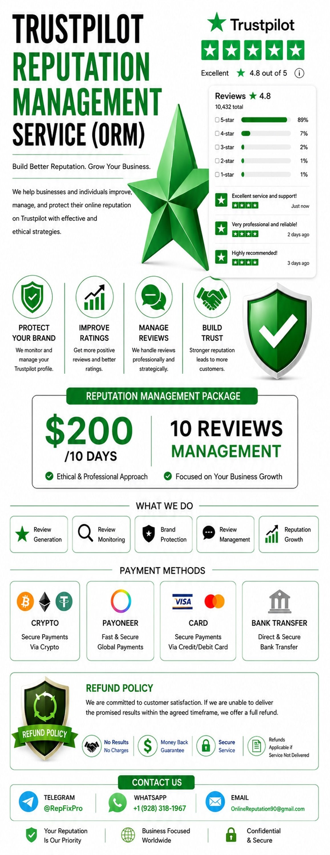 Trustpilot Review & Reputation Management Service | Trustpilot Review ORM Service