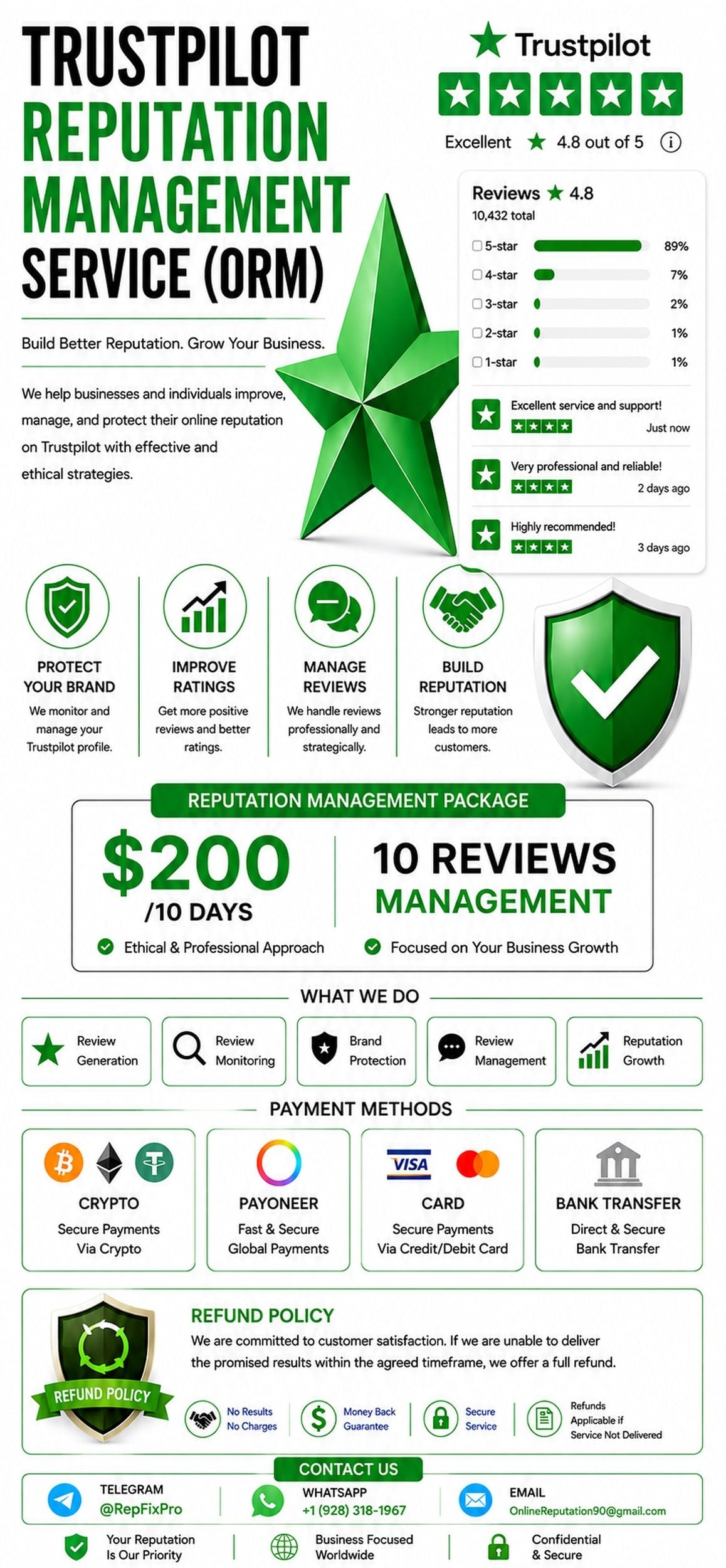 Trustpilot Review & Reputation Management Service | Trustpilot Review ORM Service