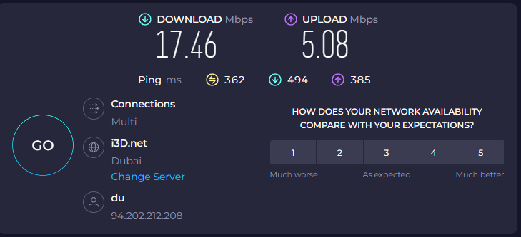 UAE 4g speed test