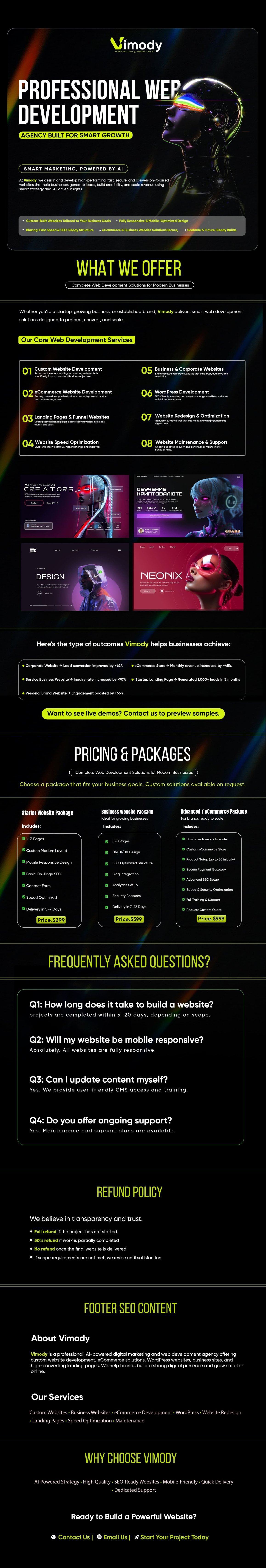 Web Development Services by Vimody AI